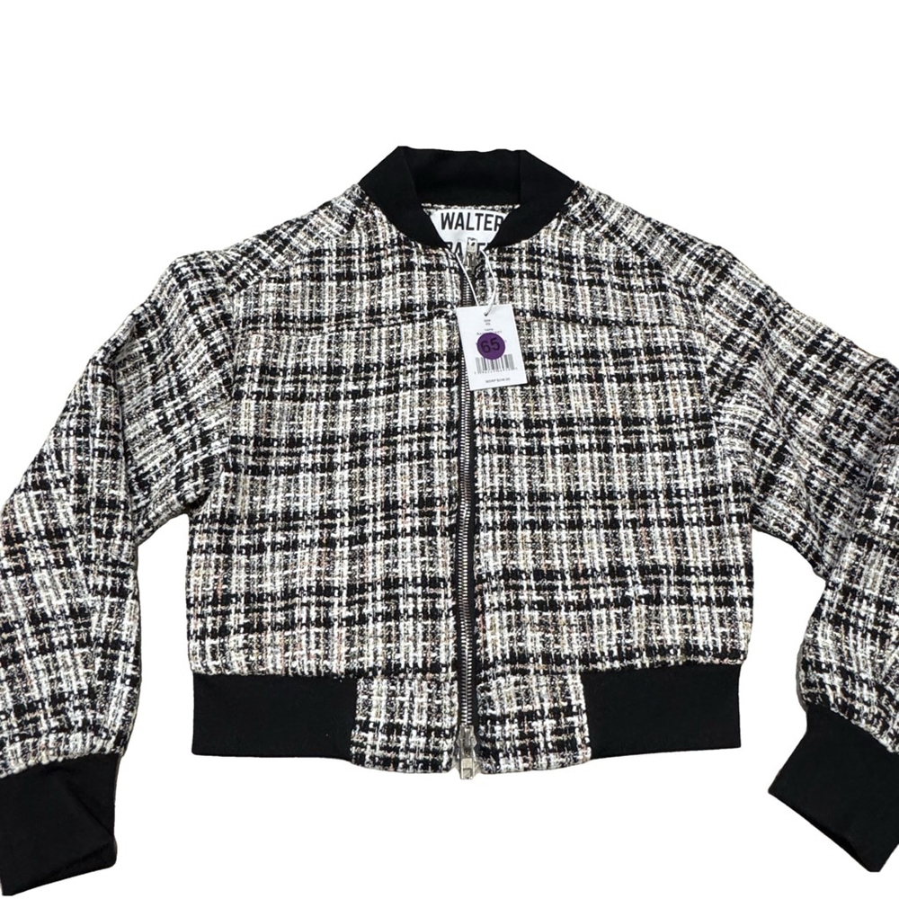 Walter Baker Small Raina Short Zip Jacket Montauk Tweed NWT MSRP $248